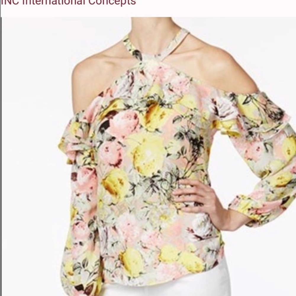 I.N.C. International Concepts Cold Shoulder Top EUC size XL